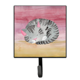 Caroline'S Treasures Sleeping Grey Cat Watercolor Wall Hook, Small, Multicolor