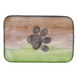 Caroline'S Treasures Dog Paw Watercolor Dish Drying Mat, 14 X 21, Multicolor