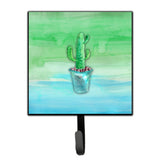 Caroline'S Treasures Cactus Teal And Green Watercolor Wall Hook, Small, Multicolor