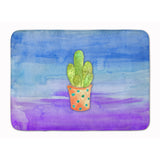Caroline'S Treasures Cactus Blue And Purple Watercolor Floor Mat, 19H X 27W, Multicolor