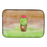 Caroline'S Treasures Cactus Green And Brown Watercolor Dish Drying Mat, 14 X 21, Multicolor