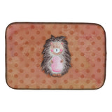 Caroline'S Treasures Polkadot Hedgehog Watercolor Dish Drying Mat, 14 X 21, Multicolor
