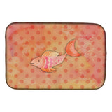 Caroline'S Treasures Orange Fish Watercolor Dish Drying Mat, 14 X 21, Multicolor