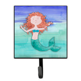 Caroline'S Treasures Ginger Mermaid Watercolor Wall Hook, Small, Multicolor