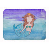 Caroline'S Treasures Brunette Mermaid Watercolor Floor Mat, 19 X 27, Multicolor