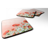 Caroline'S Treasures Bb7448Fc Poppies And Chamomiles Foam Set Of 4 Coasters, Multicolor