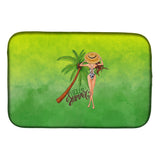Caroline'S Treasures Hello Summer Lady In Swimsuit Dish Drying Mat, 14 X 21, Multicolor