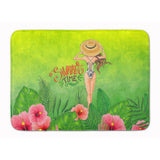 Caroline'S Treasures Summer Time Lady In Swimsuit Machine Washable Memory Foam Mat Doormats, Multicolor