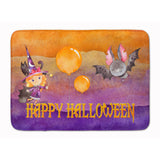 Caroline'S Treasures Halloween Little Witch And Bat Machine Washable Memory Foam Mat Doormats, Multicolor