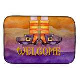 Caroline'S Treasures Halloween Welcome Witches Feet Dish Drying Mat, 14 X 21, Multicolor
