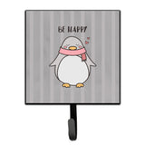Caroline'S Treasures Nursery Be Happy Penquin Leash Or Key Holder Hooks, Multicolor