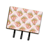Caroline'S Treasures Tea Cup And Flowers Pink Wall Hook, Triple, Multicolor