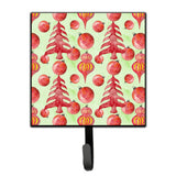 Caroline'S Treasures Red Christmas Tree And Ornaments Wall Hook, Small, Multicolor