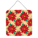 Caroline'S Treasures Poinsettia Christmas Metal Print, 6 H X 6 W, Multicolor