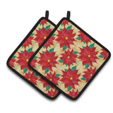 Caroline'S Treasures Poinsettia Christmas Decorated Pot Holder, 7.5 X 7.5, Multicolor