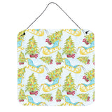 Caroline'S Treasures Christmas Tree And Sleigh Metal Print, 6 H X 6 W, Multicolor