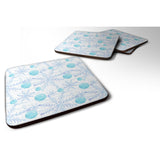 Caroline'S Treasures Winter Snowflakes On White Decorative Coasters, 3.5, Multicolor