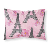 Caroline'S Treasures Watercolor Pink Flowers And Eiffel Tower Pillowcase, Standard, Multicolor
