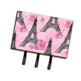 Caroline'S Treasures Watercolor Pink Flowers And Eiffel Tower Wall Hook, Triple, Multicolor