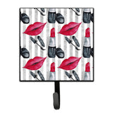 Caroline'S Treasures Watercolor Lipstick And Grey Stripes Wall Hook, Small, Multicolor