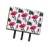 Caroline'S Treasures Watercolor Lipstick And Grey Stripes Wall Hook, Triple, Multicolor