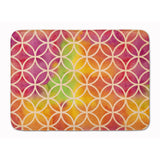 Caroline'S Treasures Watercolor Rainbow Geometric Circles Floor Mat, 19 H X 27 W, Multicolor