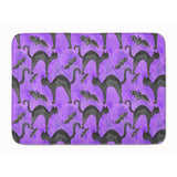 Caroline'S Treasures Watercolor Halloween Black Cats On Purple Floor Mat, 19 H X 27 W, Multicolor
