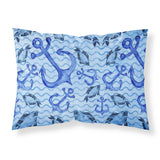 Caroline'S Treasures Beach Watercolor Anchors And Fish Pillowcase, Standard, Multicolor