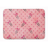Caroline'S Treasures Watercolor Paper Clips And Polka Dots Pink Floor Mat, 19 H X 27 W, Multicolor