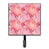 Caroline'S Treasures Watercolor Red Hearts Wall Hook, Small, Multicolor