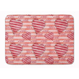 Caroline'S Treasures Watercolor Red Striped Hearts Floor Mat, 19 H X 27 W, Multicolor
