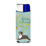 Caroline'S Treasures Welcome Friends Bernese Mountain Dog Decorative Can Hugger, Multicolor