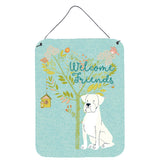Caroline'S Treasures Welcome Friends White Boxer Metal Print, 16H X 12W, Multicolor