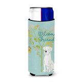 Caroline'S Treasures Welcome Friends White Boxer Decorative Can Hugger, Multicolor