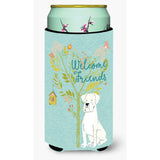 Caroline'S Treasures Welcome Friends White Boxer Decorative Can Hugger, Tall Boy, Multicolor