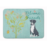 Caroline'S Treasures Welcome Friends Black Boxer Floor Mat, 19Hx27W, Multicolor