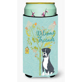 Caroline'S Treasures Welcome Friends Black Boxer Decorative Can Hugger, Tall Boy, Multicolor