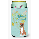 Caroline'S Treasures Welcome Friends Flashy Fawn Boxer Decorative Can Hugger, Tall Boy, Multicolor