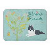 Caroline'S Treasures Welcome Friends Black White Collie Floor Mat, 19Hx27W, Multicolor