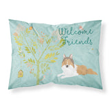 Caroline'S Treasures Welcome Friends Collie Printed, Polyester, 250 Thread Count, Envelope Closure Pillowcase, Standard, Multi