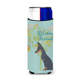 Caroline'S Treasures Welcome Friends Doberman Pinscher Decorative Can Hugger, Multicolor