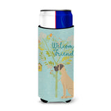 Caroline'S Treasures Welcome Friends Fawn Dane Natural Ears Decorative Can Hugger, Multicolor