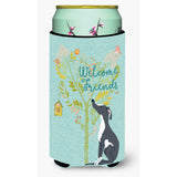 Caroline'S Treasures Welcome Friends Black White Greyhound Decorative Can Hugger, Tall Boy, Multicolor