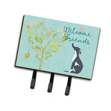 Caroline'S Treasures Welcome Friends Black White Greyhound Wall Hook, Triple