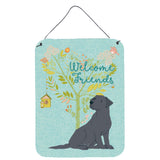 Caroline'S Treasures Friends Welcome Black Labrador Retriever Metal Print, 16H X 12W, Multicolor
