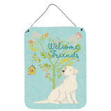 Caroline'S Treasures Friends Welcome Yellow Labrador Retriever Metal Print, 16H X 12W, Multicolor