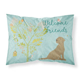 Caroline'S Treasures Welcome Friends Retriever Chocolate Labrador Pillowcase, Standard