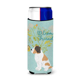 Caroline'S Treasures Welcome Friends Saint Bernard Decorative Can Hugger, Multicolor