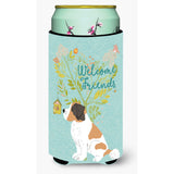 Caroline'S Treasures Welcome Friends Saint Bernard Decorative Can Hugger, Tall Boy, Multicolor