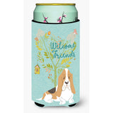 Caroline'S Treasures Welcome Friends Basset Hound Decorative Can Hugger, Tall Boy, Multicolor